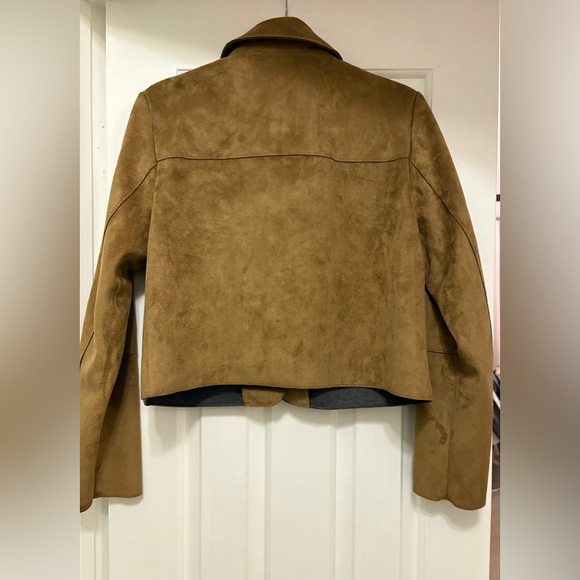 NWT Zara Cropped Brown Suede Jacket - Picture 3 of 4
